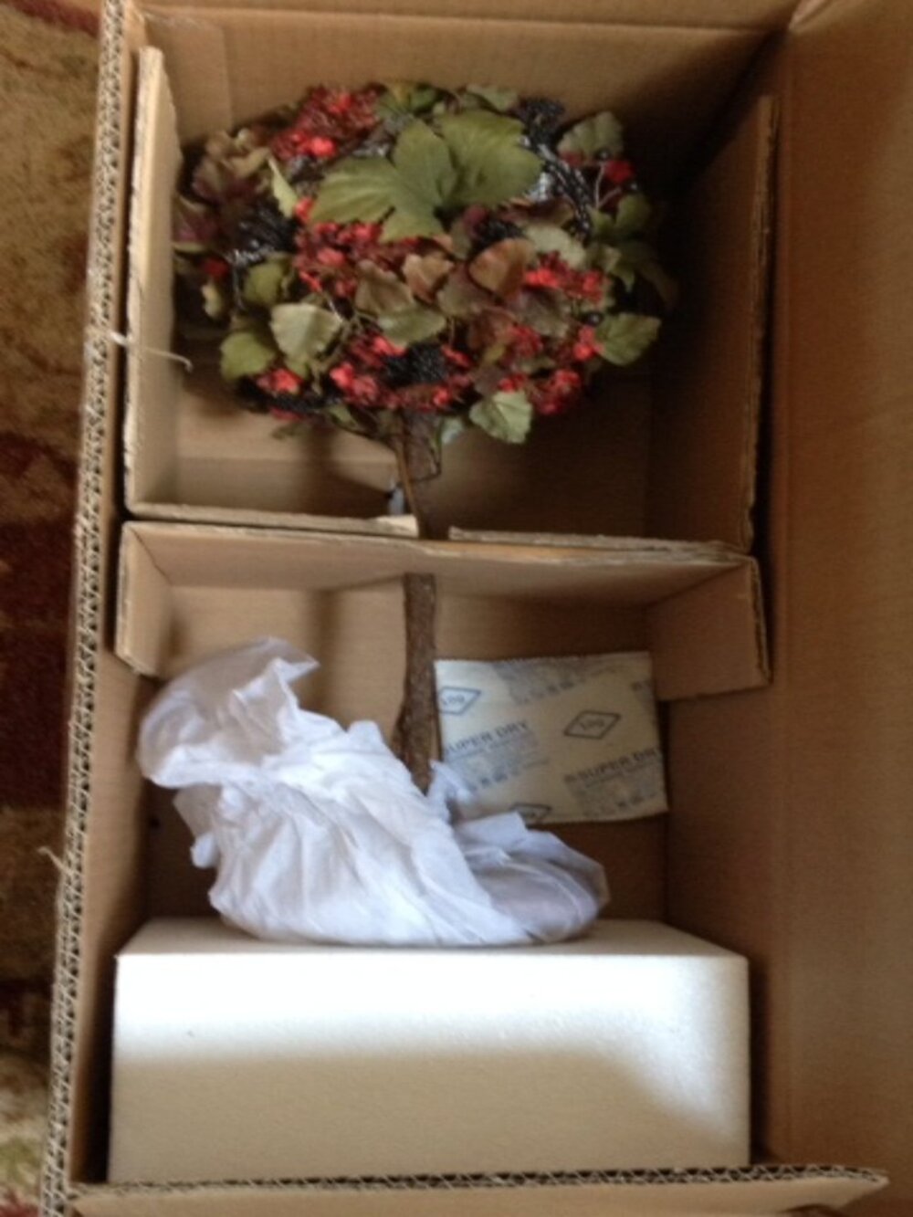 Pottery Barn Autumn Berry Topiary One Ball Tier Cardinal Red Thanksgiving